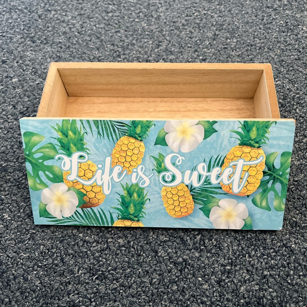 Tropical Pineapple Wooden Storage Box